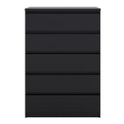 Alaska 5 Drawers Matt Black Chest of Drawer - FurniComp