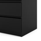 Alaska 5 Drawers Matt Black Chest of Drawer - FurniComp