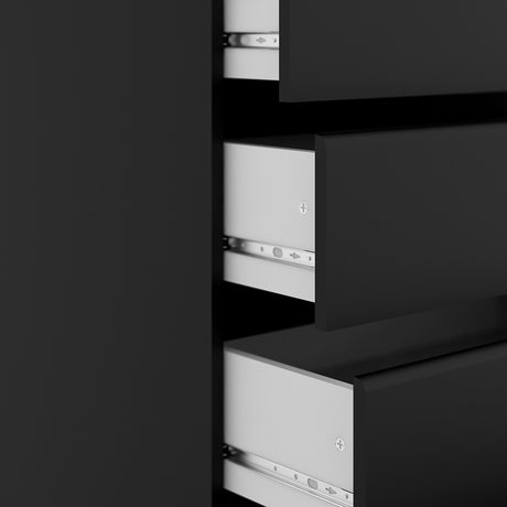 Alaska 5 Drawers Matt Black Chest of Drawer - FurniComp