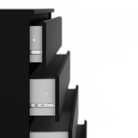 Alaska 5 Drawers Matt Black Chest of Drawer - FurniComp