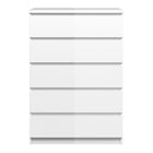 Alaska 5 Drawers White Gloss Chest of Drawer - FurniComp