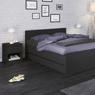 Alaska Matt Black 1 Drawer 1 Shelf Bedside - FurniComp