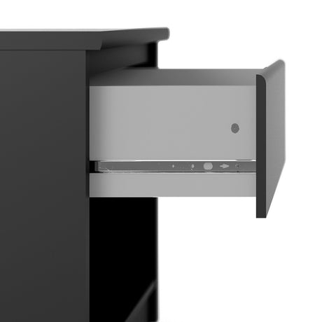 Alaska Matt Black 1 Drawer 1 Shelf Bedside - FurniComp