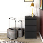 Alaska Matt Black 3 Drawer Bedside - FurniComp