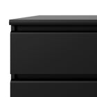 Alaska Matt Black 3 Drawer Bedside - FurniComp