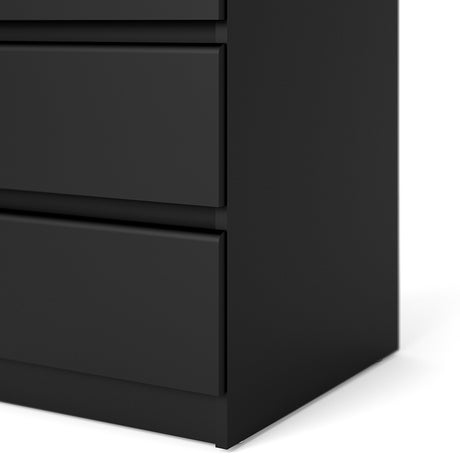 Alaska Matt Black 3 Drawer Bedside - FurniComp