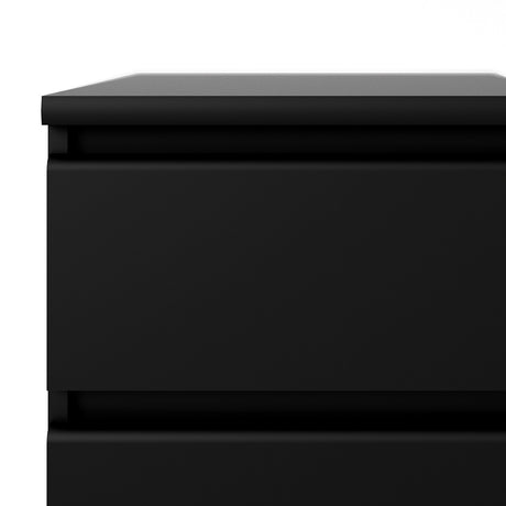 Alaska Narrow Matt Black 5 Drawer Chest of Drawer - FurniComp