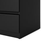 Alaska Narrow Matt Black 5 Drawer Chest of Drawer - FurniComp