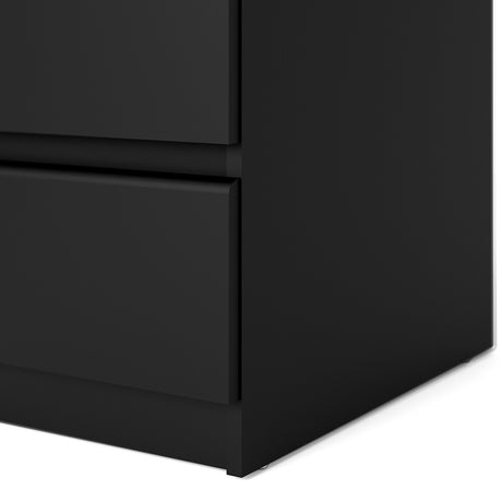 Alaska Narrow Matt Black 5 Drawer Chest of Drawer - FurniComp