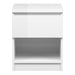 Alaska White Gloss 1 Drawer 1 Shelf Bedside - FurniComp