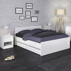Alaska White Gloss 1 Drawer 1 Shelf Bedside - FurniComp