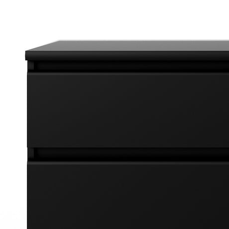Alaska Wide Matt Black 6 Drawers (3+3) Chest of Drawer - FurniComp