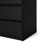 Alaska Wide Matt Black 6 Drawers (3+3) Chest of Drawer - FurniComp