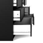 Alaska Wide Matt Black 6 Drawers (3+3) Chest of Drawer - FurniComp