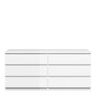 Alaska Wide White Gloss 6 Drawers (3+3) Chest of Drawer - FurniComp
