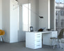 Alba 4 Drawer 1 Door White Home Office Desk - FurniComp