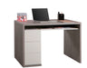 Alpha 3 Drawer White Gloss and Concrete Grey Desk - FurniComp