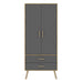 Alta 2 Door 2 Drawer Oak and Grey Wardrobe - FurniComp