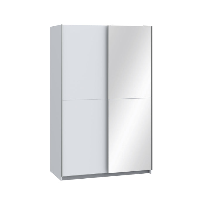 Altea 2 Door White Mirrored 120cm Sliding Door Wardrobe - FurniComp