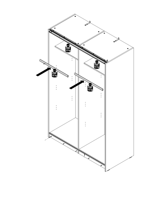 Altea 2 Door White Mirrored 120cm Sliding Door Wardrobe - FurniComp