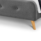 Andor Grey Fabric Curved Retro Bed - FurniComp