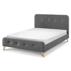 Andor Grey Fabric Curved Retro Bed - FurniComp