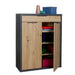 Andrea 2 Door 1 Drawer Grey and Oak Shoe Storage Cabinet - FurniComp