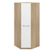 Anita 1 Door Oak and White Gloss Corner Wardrobe - FurniComp