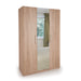 Aria Oak 3 Door Mirrored Wardrobe - FurniComp