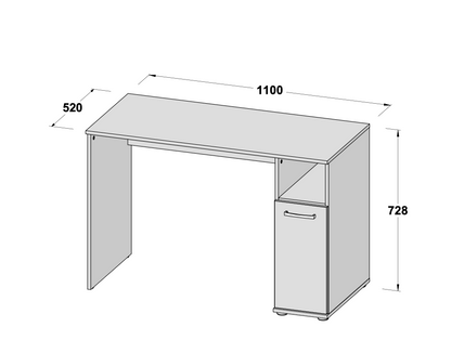 Arlo 1 Door Small Oak Desk Study Table - FurniComp