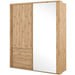 Klassy 2 Door 2 Drawer 180cm Oak Mirrored Sliding Door Wardorbe KL-22 - FurniComp