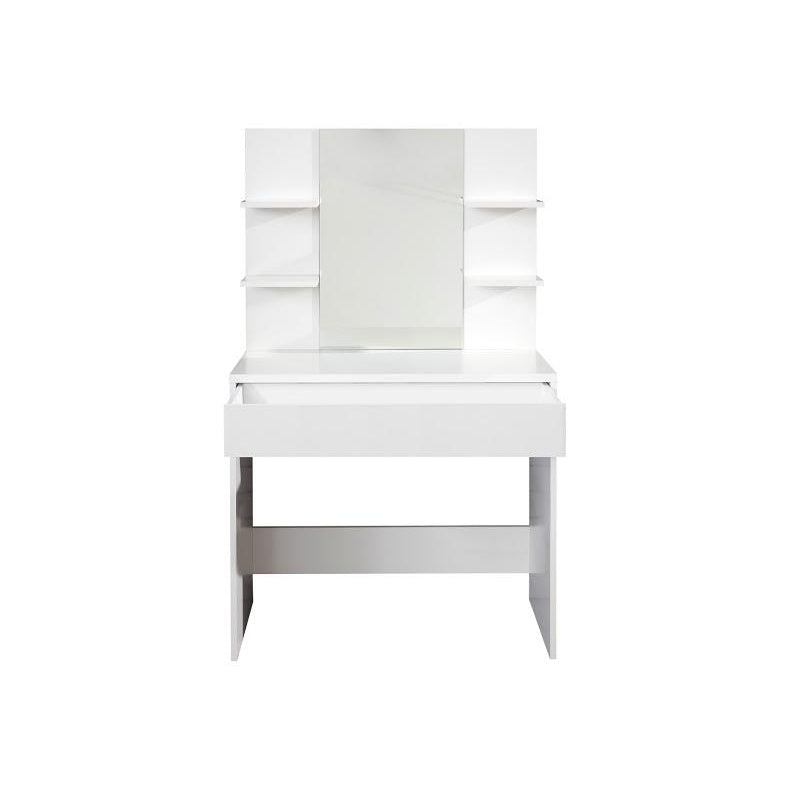 Athena White 1 Drawer Mirrored Dressing/Makeup Vanity Table - FurniComp