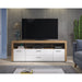 Aura 2 Door 2 Drawer Large White and Oak TV Unit - FurniComp