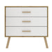 Alta 3 Drawer Oak and White Chest of Drawer - FurniComp