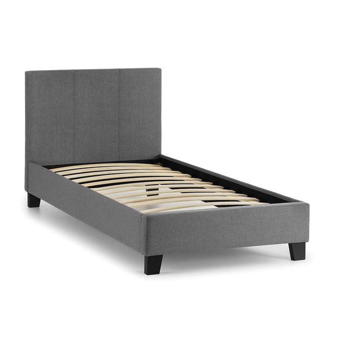 Aversa Light Grey Fabric Standard Bed - FurniComp