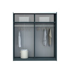 Axel 2 Door 180cm Anthracite Full Mirrored Sliding Door Wardrobe - FurniComp