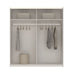 Axel 2 Door 180cm White Full Mirrored Sliding Door Wardrobe - FurniComp