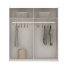 Axel 2 Door 180cm White Mirrored Sliding Door Wardrobe - FurniComp
