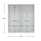 Axel 2 Door 180cm White Full Mirrored Sliding Door Wardrobe - FurniComp