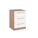 Ayla 3 Drawer High Gloss White and Oak Bedside - FurniComp