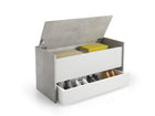 Bari White and Grey Wooden Storage Bench/Blanket Box with Drawer - FurniComp