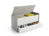 Bari White and Grey Wooden Storage Bench/Blanket Box with Drawer - FurniComp