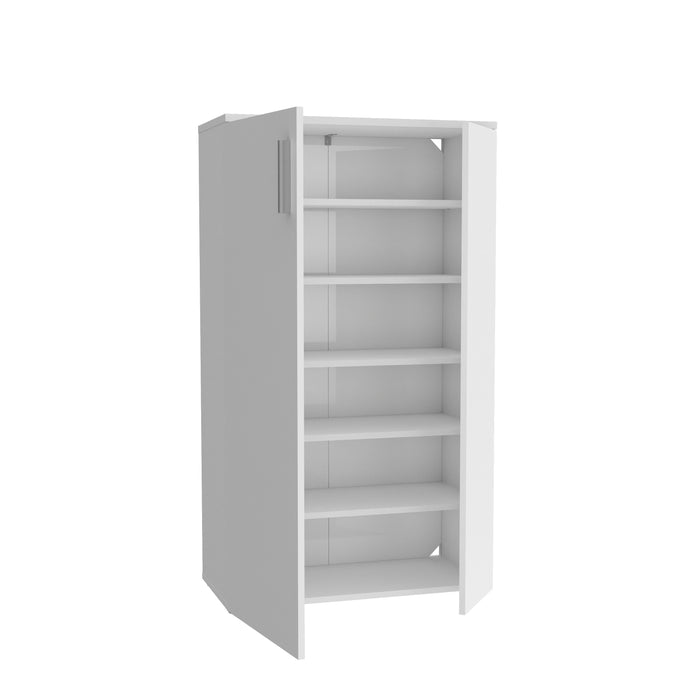 Basix White 20 Pair Large Shoe Storage Cabinet - FurniComp