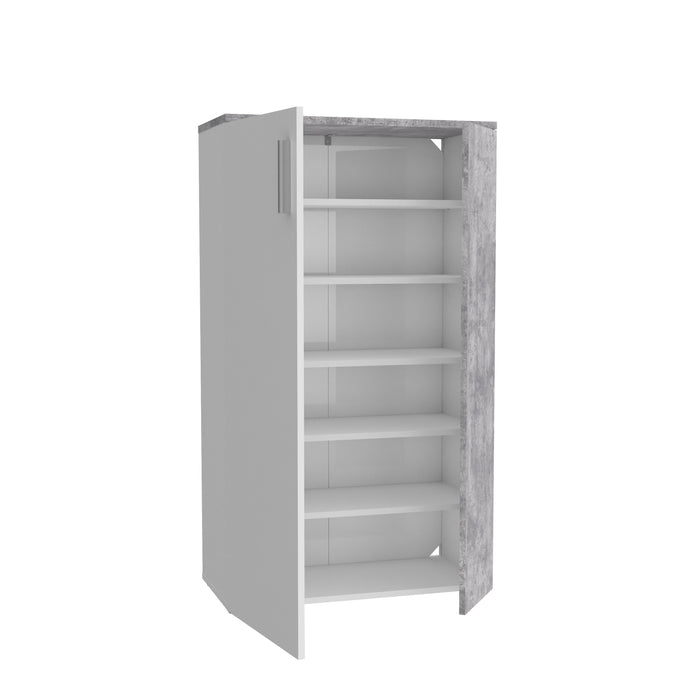 Basix White and Grey 20 Pair Large Shoe Storage Cabinet - FurniComp