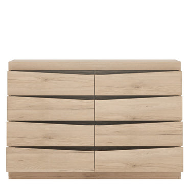 Beckenham Oak 4 + 4 Wide Chest of Drawers - FurniComp
