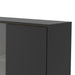 Bergen 2 Door 1 Drawer Black and Walnut Glass China Display Cabinet - FurniComp