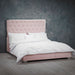 Brionne Pink Velvet Fabric Bed Frame - FurniComp