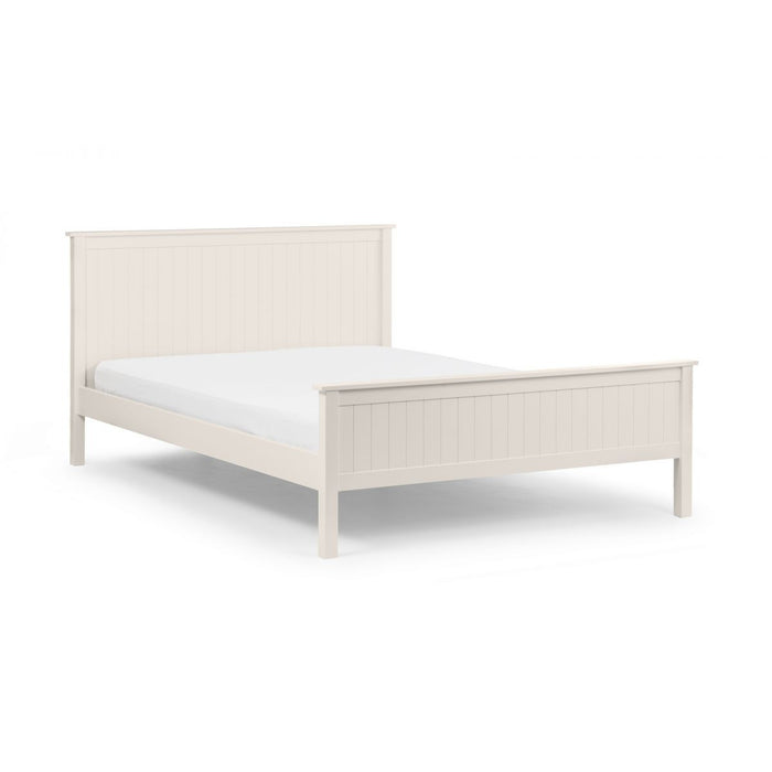 Bronx Surf White Lacquered Wooden Bed Frame - FurniComp