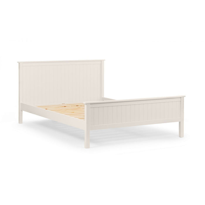 Bronx Surf White Lacquered Wooden Bed Frame - FurniComp