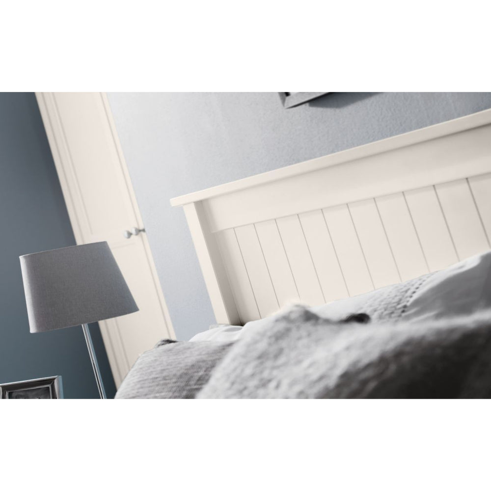 Bronx Surf White Lacquered Wooden Bed Frame - FurniComp